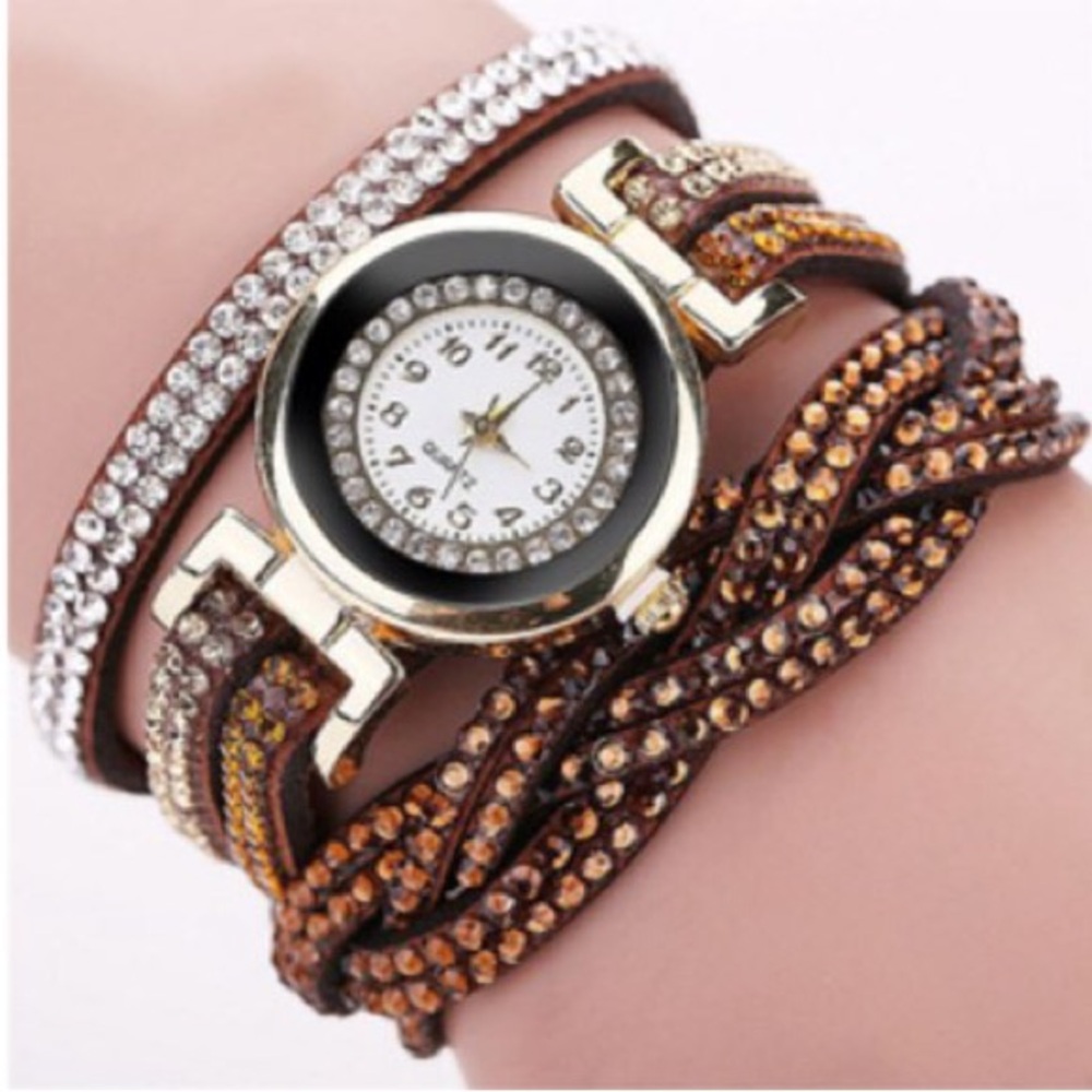 NEW RHINESTONES BROWN WATCH 💗